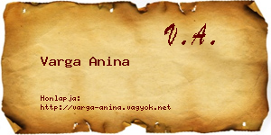 Varga Anina névjegykártya